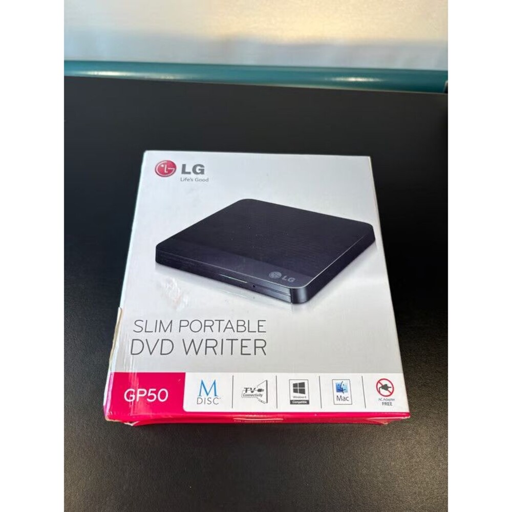 LG GP50 Slim Portable DVD Writer External USB Optical Drive Boxed M DISC